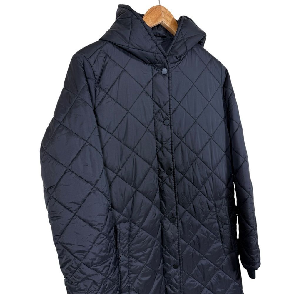 Weatherproof Black Quilted Hooded Lightweight Diamond Pattern Jacket Womens Sz S - Picture 2 of 7